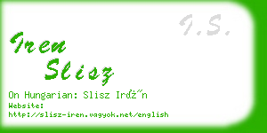 iren slisz business card